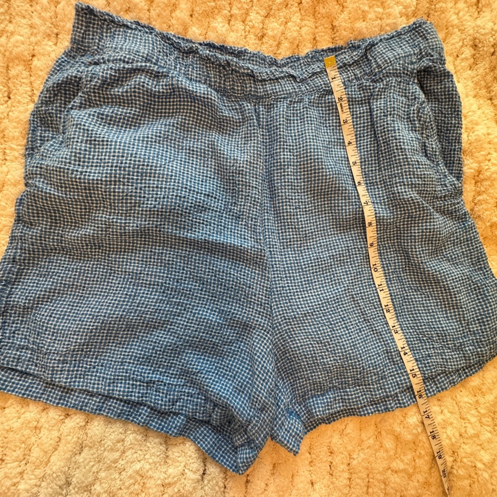 Blue & White Gingham Cottage Core Bermudas Relaxed Fit Shorts xl